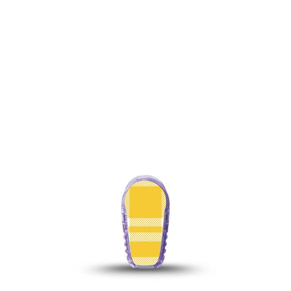 ExpressionMed yellow gingham Dexcom G6 Sticker, Single Sticker Retro yellow plaid Decorative Adhesive Tape for CGM