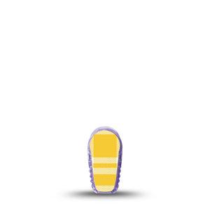 ExpressionMed yellow gingham Dexcom G6 Sticker, Single Sticker Retro yellow plaid Decorative Adhesive Tape for CGM