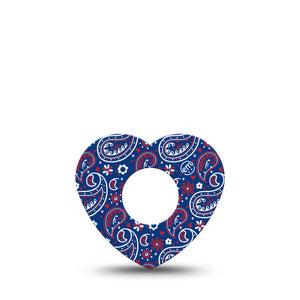 ExpressionMed Independence Paisley Infusion Set Heart Shape Tape 5-Pack Tape Classic Paisley Pattern, Adhesive Tape Continuous Glucose Monitor Design