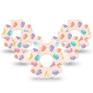 ExpressionMed Macarons Infusion Set Flower Shape Tape 10-Pack Vibrant Macarons Plaster Continuous Glucose Monitor Design