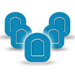 ExpressionMed Teal Omnipod Mini Tape, 5-Pack Tape and 5-Pack Sticker Pantone Color, Adhesive Tape Pump Design