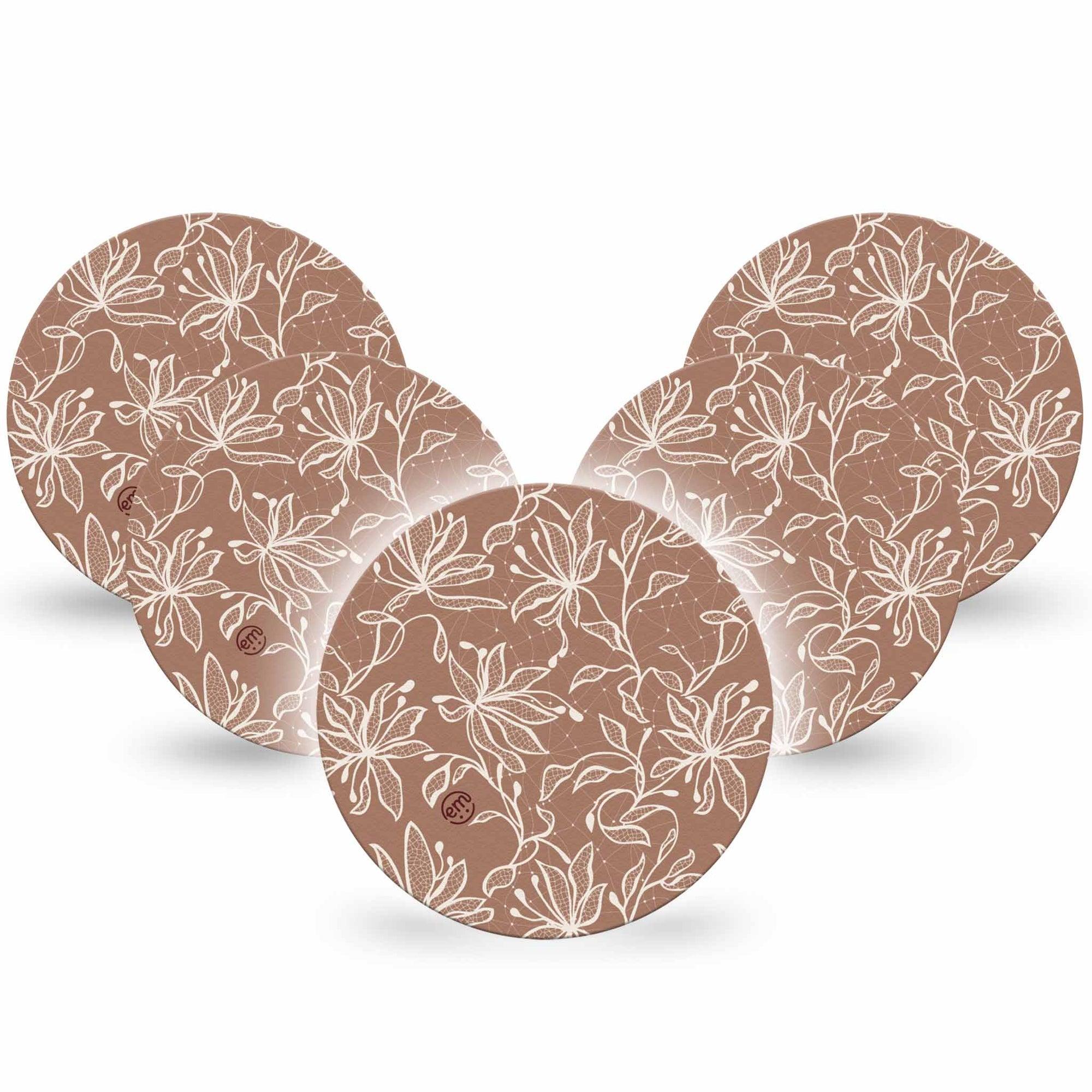 ExpressionMed Mocha Mousse Lace Dexcom G7 Overpatch, Dexcom Stelo Glucose Biosensor System, 5-Pack Tape Color Of The Year, Overlay Tape CGM Design