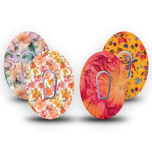 ExpressionMed Ruffle Bloom Dexcom G6, tape and sticker  blooming flower design Waterproof Plaster for Continuous Glucose Monitor