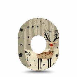 ExpressionMed Woodland Reindeer Dexcom G7 Tape, Dexcom Stelo Glucose Biosensor System, Single Tape Cute Reindeer, Overlay Tape CGM Design