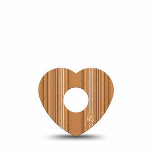 ExpressionMed Golden Oxford Freestyle Libre 3 and Libre 3 Plus Heart, Single Tape Striped  Vinyl Decoration for CGM