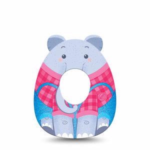 ExpressionMed Circus Elephant Dexcom G7 Gumdrop Shape Tape, Dexcom Stelo Glucose Biosensor System, Single Tape Squishmallow Shaped Elephant, Patch CGM Design