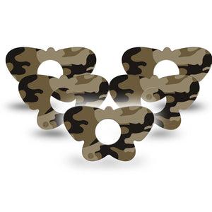 ExpressionMed Camo Infusion Set Butterfly Shape Tape 10-Pack Tape Military Camo Plaster Continuous Glucose Monitor Design
