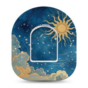 ExpressionMed Mystic Skies Omnipod, Single Tape and Single Sticker Otherworldy sky scene Overlay Tape For Insulin Pump