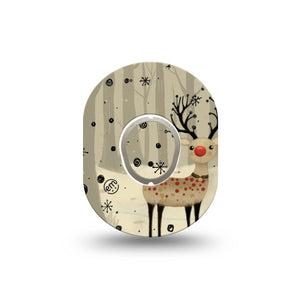 ExpressionMed Woodland Reindeer Dexcom G7 Mini Tape, Dexcom Stelo Glucose Biosensor System, Single Tape and Single Sticker Neutral Reindeer, Patch Continuous Glucose Monitor Design