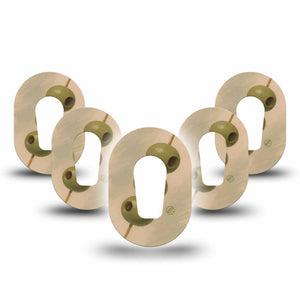 ExpressionMed Olives Dexcom G6 Mini, 5-Pack Three green olives Waterproof Plaster for Continuous Glucose Monitor