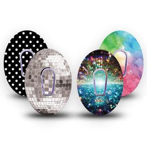 ExpressionMed Disco Pop Dexcom G6, tape and sticker  funky graphic style Waterproof Plaster for Continuous Glucose Monitor
