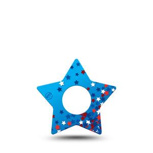 ExpressionMed Confetti Stars Infusion Set Star Shape Tape 5-Pack Tape American Confetti Stars, Fixing Ring Patch Continuous Glucose Monitor Design