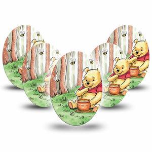 ExpressionMed Winnie the Pooh Medtronic Guardian Enlite Universal Oval 5-Pack Plush Winnie the Pooh Bear Plaster Continuous Glucose Monitor Design