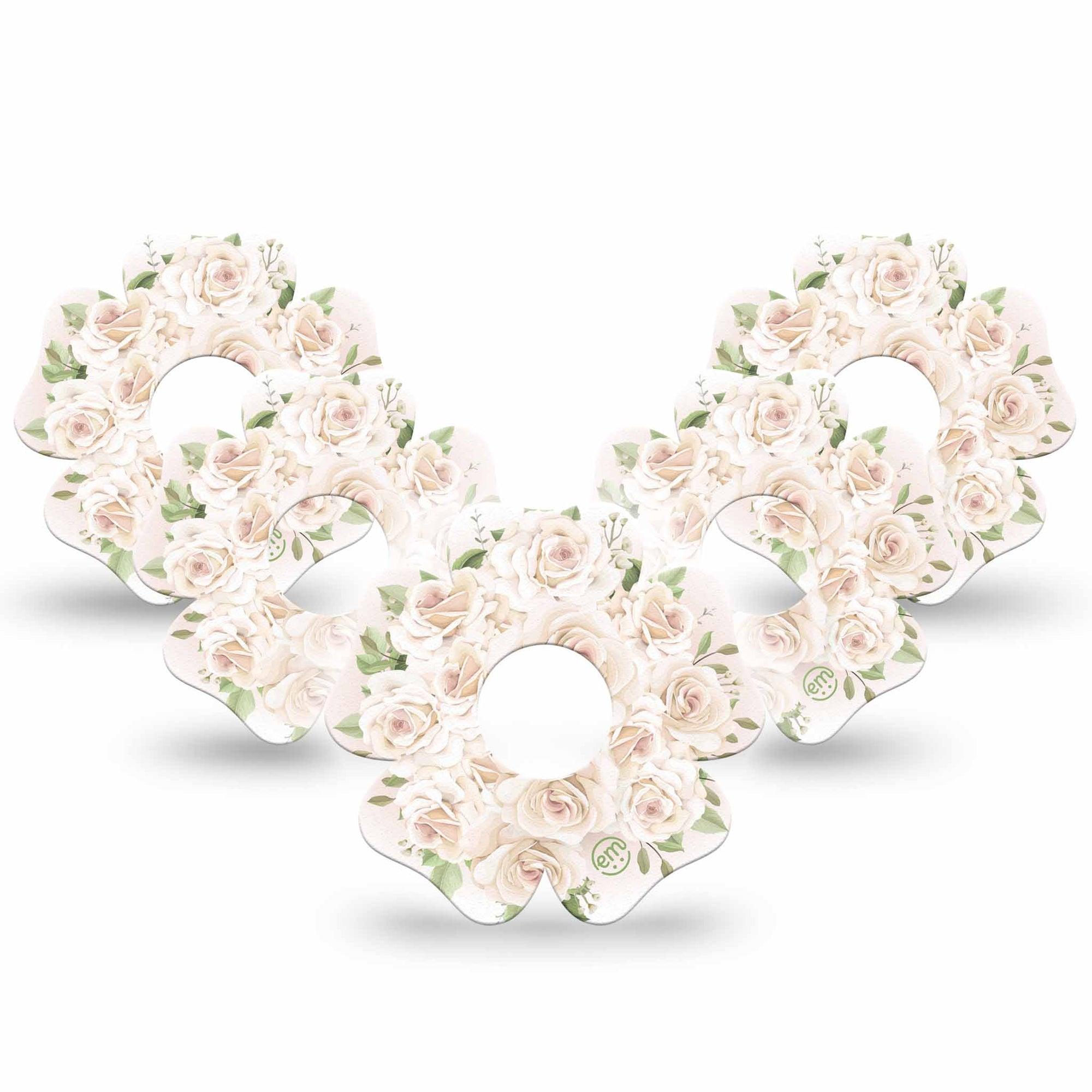 ExpressionMed Wedding Bouquet Freestyle Libre 3 and Libre 3 Plus Flower Shape Tape 5-Pack Tape Classic Florals, Overlay Tape CGM Design