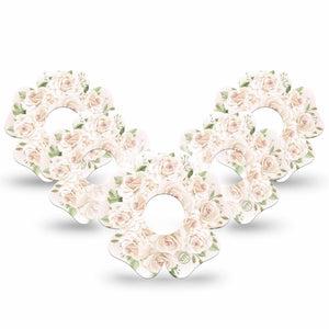 ExpressionMed Wedding Bouquet Freestyle Libre 3 and Libre 3 Plus Flower Shape Tape 5-Pack Tape Classic Florals, Overlay Tape CGM Design