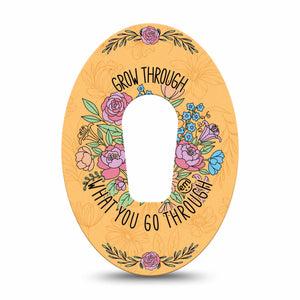 ExpressionMed Strength in Bloom Dexcom G6, Single Tape Growing bloomsq Fixing Ring Tape for Continuous Glucose Monitor