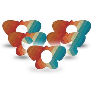 ExpressionMed Retro Winter Coat Dexcom G7 Butterfly Shape Tape, Dexcom Stelo Glucose Biosensor System, 5-Pack Tape Retro Inspired, Adhesive Tape CGM Design