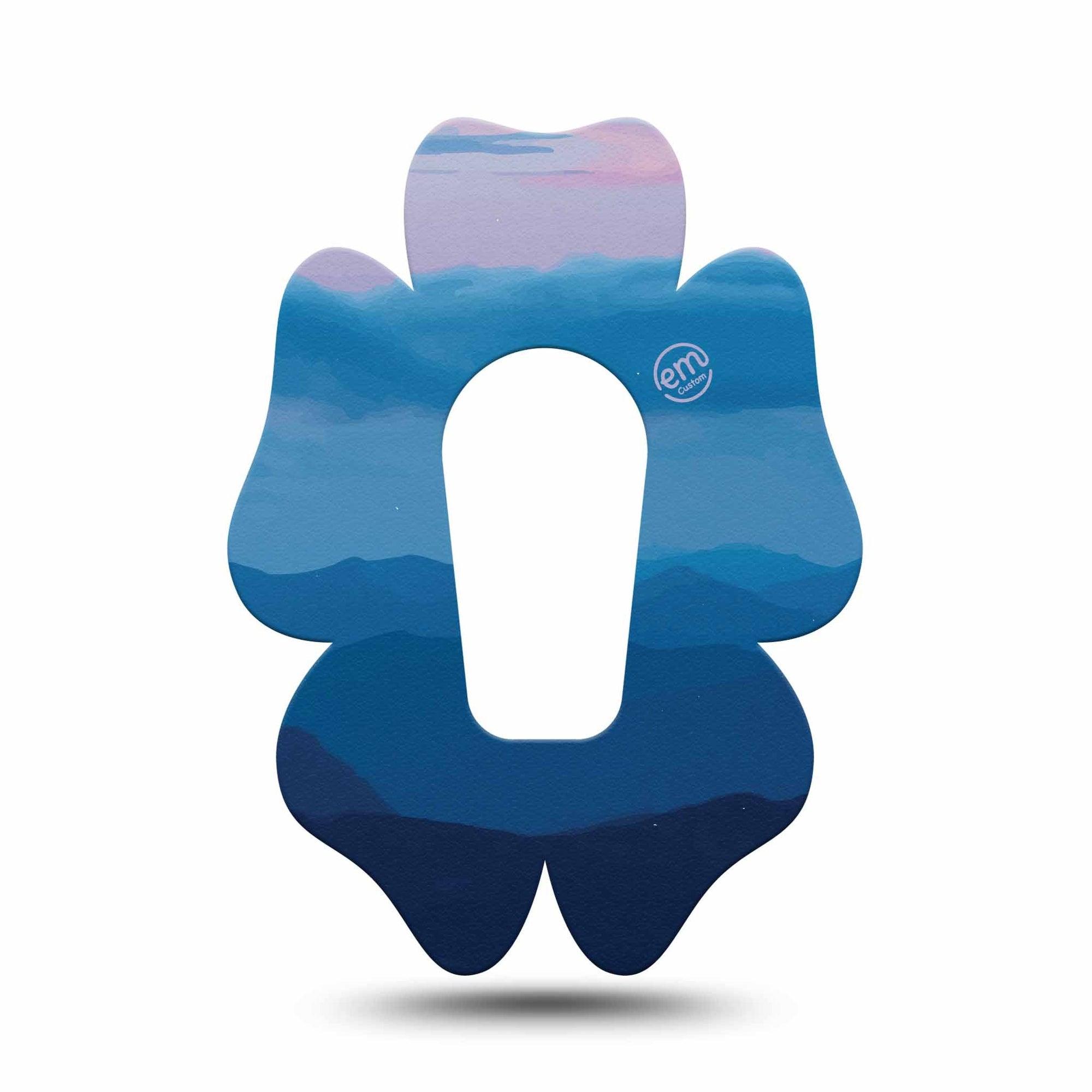 ExpressionMed Watercolor Skies Dexcom G6 Flower Shape Tape Single Tape Dreamy Skies, Adhesive Patch Continuous Glucose Monitor Design