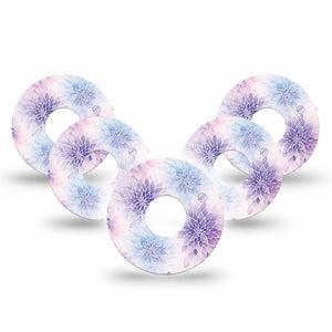 ExpressionMed Wisteria Fade Freestyle Libre 3 and Libre 3 Plus, 5-Pack Faded purple petals Sensor Decoration for CGM