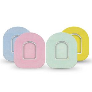 ExpressionMed Solids Variety Pack Omnipod Tape, 4-Pack Tape and 4-Pack Sticker Variety, Solid Color Pack, Adhesive Patch Pump Design