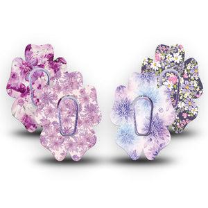 ExpressionMed Violet Garden Dexcom G6 Flower, tape and sticker  Plum tone florals Decorative Patch for CGM