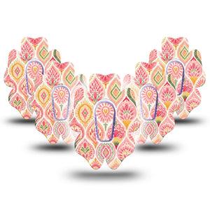ExpressionMed Blush Dexcom G6 Flower, 5-Pack Tape and 5-Pack Sticker light blush tone Fixing Ring Patch for Continuous Glucose Monitor