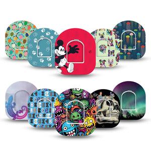 ExpressionMed Boys Holiday Gift Set Omnipod, 10-Pack Tape and 10-Pack Sticker Cool Creatures & Fantasy Elements Decorative Patch For Insulin Pump