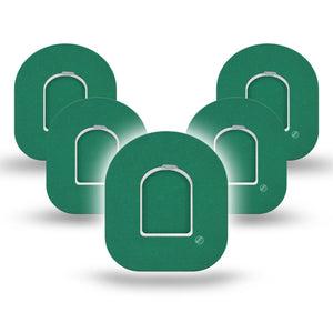 ExpressionMed Forest Green Omnipod Tape, 5-Pack Tape and 5-Pack Sticker Pantone Color, Adhesive Patch Pump Design