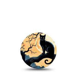 ExpressionMed Spooky Black Cat Freestyle Libre 3 and Libre 3 Plus Overpatch, Single Tape Halloween Black Cat, Adhesive Patch CGM Design