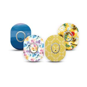ExpressionMed Summer Brights Dexcom G7 and Dexcom Stelo Glucose Biosensor System Mini, tape and sticker  Airy spring prints Adhesive Tape for CGM