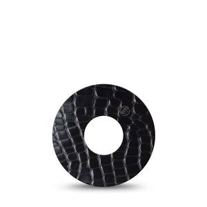 ExpressionMed Black Aligator Skin Infusion Set Tape 5-Pack Tape Sleek Looking Animal Print, Overlay Patch Continuous Glucose Monitor Design
