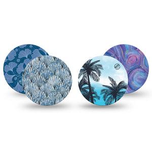 ExpressionMed Seaside Breeze Variety Pack Freestyle Libre 3 and Libre 3 Plus Overpatch, 4-Pack Tape Variety Shoreline Inspired, Adhesive Patch CGM Design