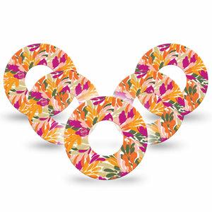 ExpressionMed Retro Brush Stroke Freestyle Libre and Libre 2 Plus Tape, Abbott Lingo, 5-Pack Tape Feather-Like Brush Stroke Print, Fixing Ring Tape Continuous Glucose Monitor Design