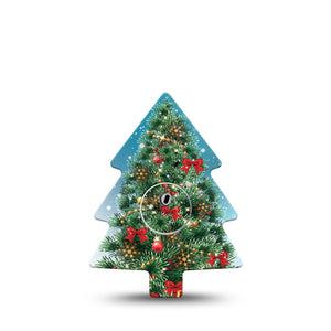 ExpressionMed Oh, Christmas Tree Freestyle Libre 3 Tree Shape Tape Single Tape and Single Sticker Tree Shape Holiday, Patch CGM Design