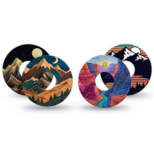ExpressionMed Scenic Sights Freestyle Libre 3 and Libre 3 Plus, 4-Pack Tape Majestic mountain scenery views Best Covers for CGM