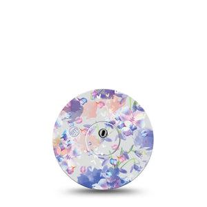 ExpressionMed Dreamy Blooms Freestyle Libre 3 Sticker and Tape delicate violet garden Vinyl Sticker and Tape Pairing CGM Design