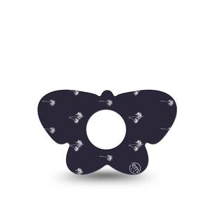 ExpressionMed Palm Trees Infusion Set Butterfly Shape Tape 5-Pack Tape Palm Oasis, Plaster Continuous Glucose Monitor Design