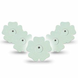 ExpressionMed Mint Green Freestyle Libre 3 and Libre 3 Plus Flower Shape Tape, 5-Pack Tape and 5-Pack Sticker Plain Mint Green, Overlay Tape CGM Design