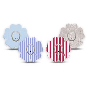 ExpressionMed Washed Classics Dexcom G7 and Dexcom Stelo Glucose Biosensor System Flower, tape and sticker  vintage patriotic design Fixing Ring Patch for CGM