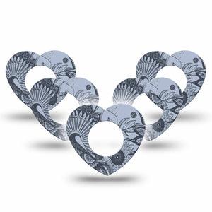 ExpressionMed Dani Freestyle Libre 2 and Libre 2 Plus Heart Shape Tape, Abbott Lingo, 5-Pack Tape Elegant Lines Plaster CGM Design