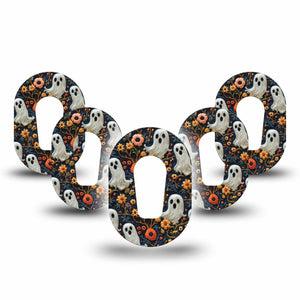 ExpressionMed Embroidered Ghost Dexcom G6 Mini Tape, 5-Pack Tape Fall Flowers Ghost Inspired, Adhesive Tape CGM Design