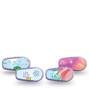 ExpressionMed Mythical Magic Variety Pack Dexcom G6 Sticker 4-Pack Sticker Variety Mermaid Magical Inspired, Vinyl Decoration Continuous Glucose Monitor Design