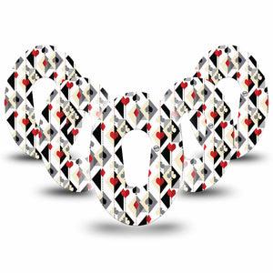 ExpressionMed Playing Cards Dexcom G6 Tape 5-Pack Tape Deck Of Cards Print, Plaster Continuous Glucose Monitor Design