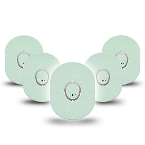 ExpressionMed Mint Green Dexcom G7 Tape, Dexcom Stelo Glucose Biosensor System, 5-Pack Tape and 5-Pack Sticker Solid Color, Overlay Tape CGM Design
