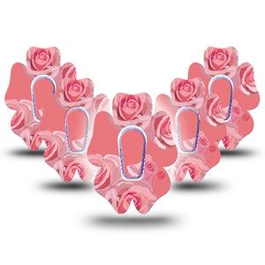 ExpressionMed Blush Rose Dexcom G6 Flower Shape Tape 5-Pack Tape and 5-Pack Sticker Elegant Blossom Adhesive Patch Continuous Glucose Monitor Design
