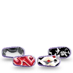 ExpressionMed Ace of Style Variety Pack Dexcom G6 Sticker 4-Pack Sticker Variety Playing Card Inspired Patterns, Vinyl Decoration Continuous Glucose Monitor Design