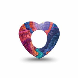 ExpressionMed Grand Canyon Dexcom G7 and Dexcom Stelo Glucose Biosensor System Heart, Single Tape desert canyon pattern Decorative Patch for CGM