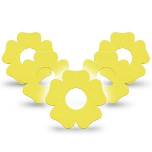 ExpressionMed Butter Yellow Infusion Set Flower Shape Tape, 10-Pack Tape Light Shade Of Yellow, Plaster Continuous Glucose Monitor Design