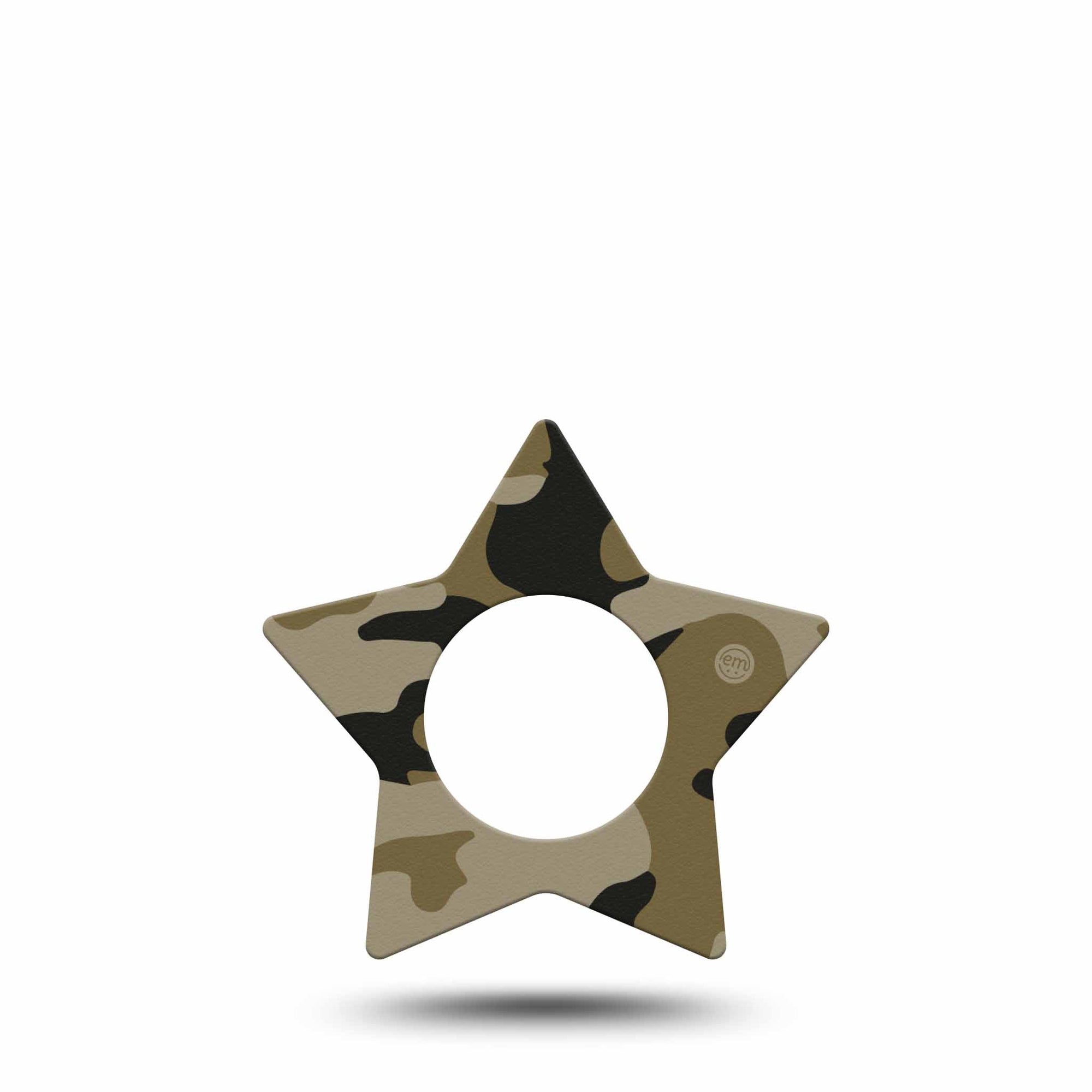 ExpressionMed Camo Freestyle Libre 2 and Libre 2 Plus Star Shape Tape, Abbott Lingo, Single Tape Military Camo Plaster CGM Design