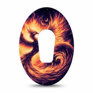 ExpressionMed Rising Phoenix Dexcom G6 Tape, Single Tape Mythical Firebird, Plaster Continuous Glucose Monitor Design
